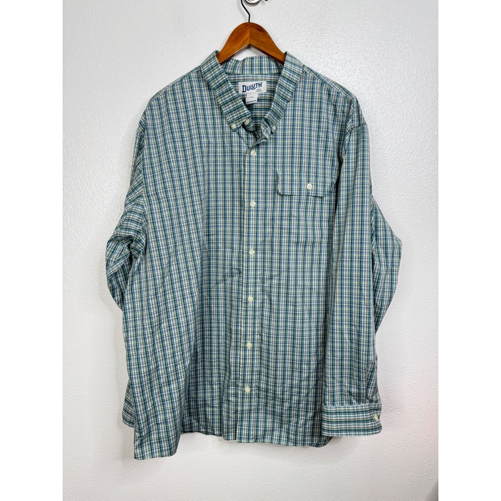 Duluth Trading Co Striped Free Swinging Long Sleeve Button Down Shirt Size 2XL